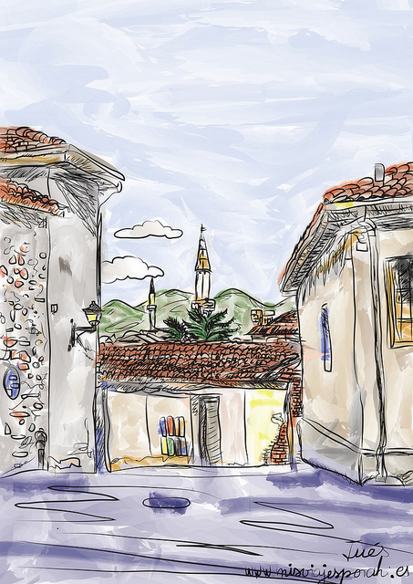 calle de Skopje, Macedonia