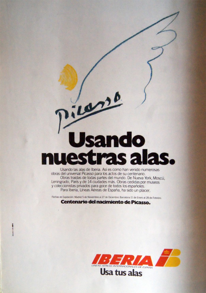 Publicidad de Iberia- Picasso 1982