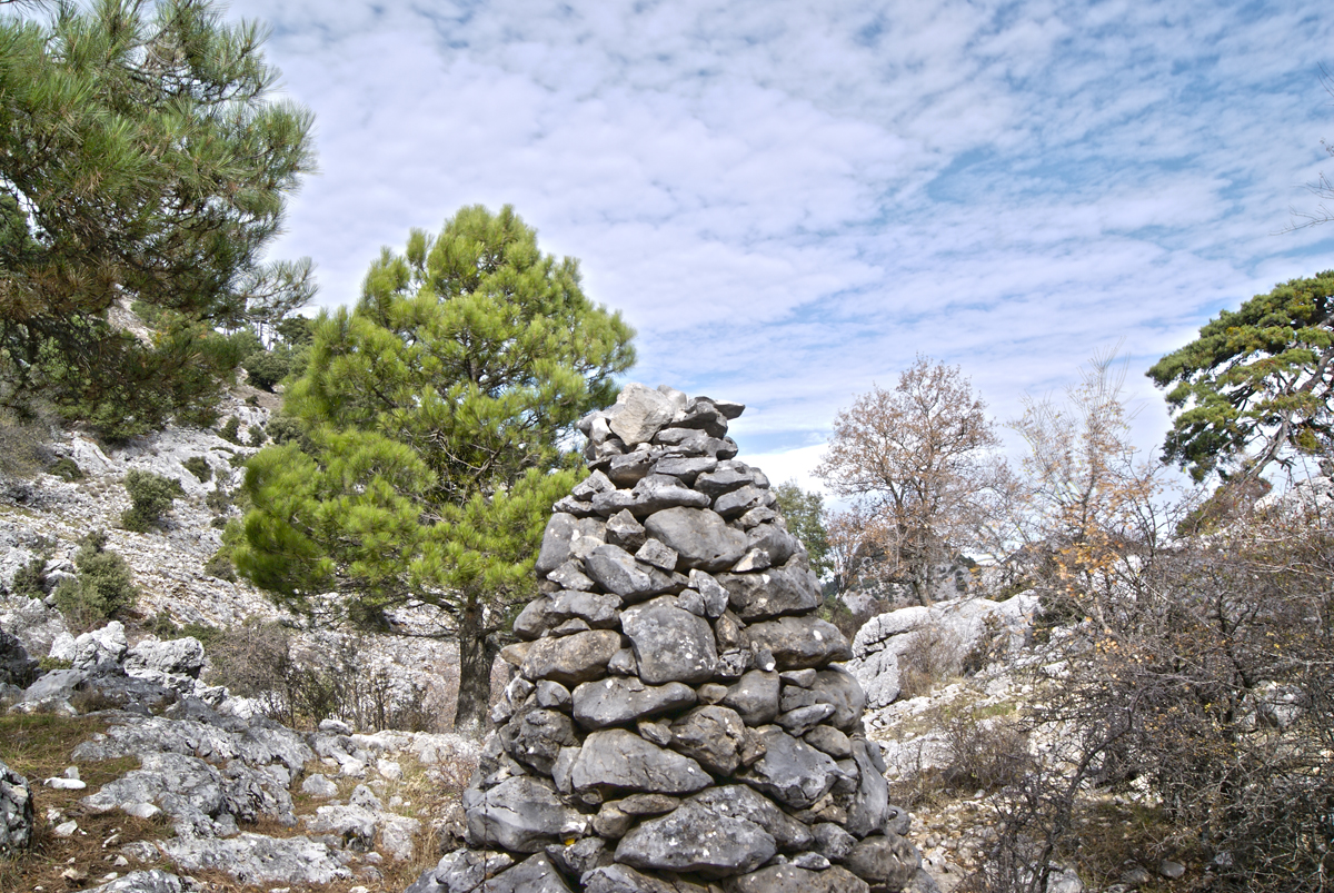 Majanos de piedras que marcaban las divisiones de montes para el control y la explotación forestal