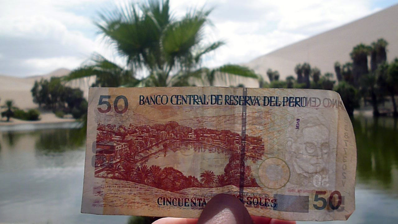 Oasis de Huacachina en el billete 50 soles