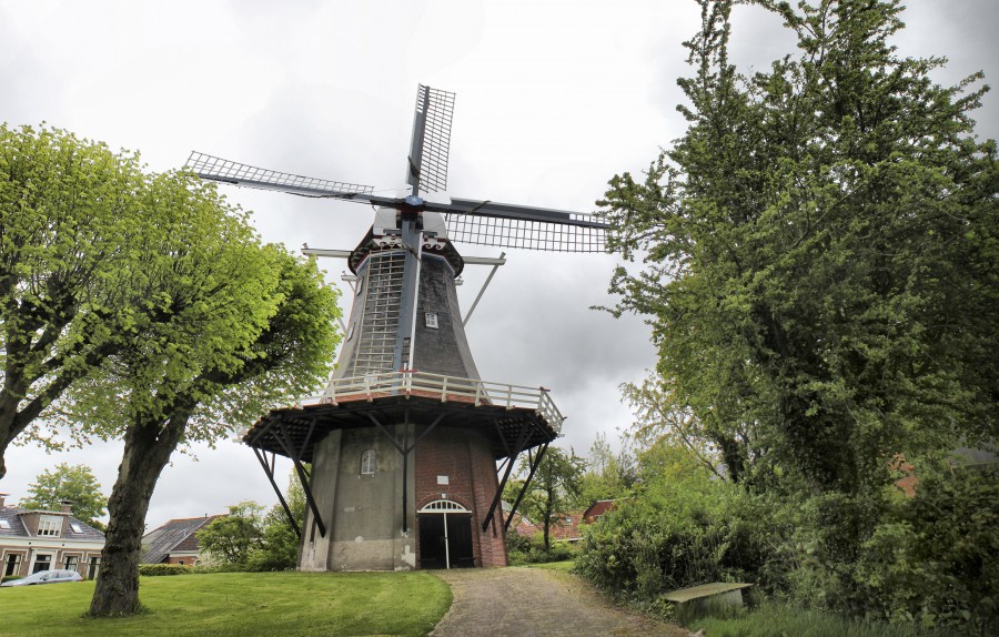 Frisia: Típico molino holandés