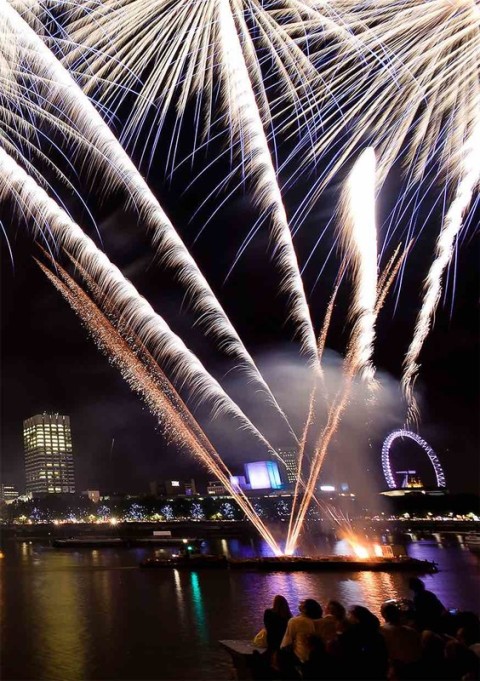 Columbia NYE London fireworks 