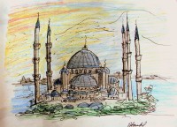 dibujo de la mezquita azul