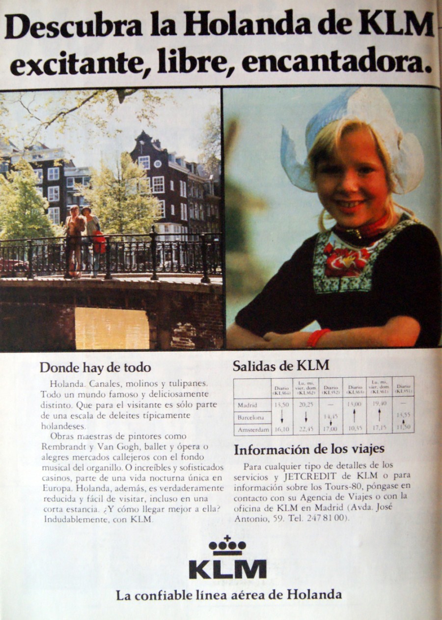anuncio de 1980 de KLM