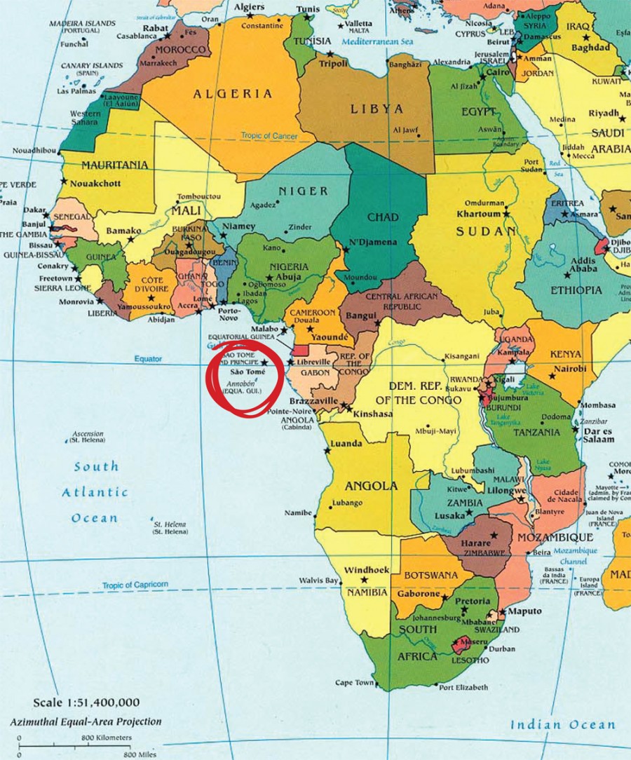 ¿Dónde está Santo Tomé y Príncipe?