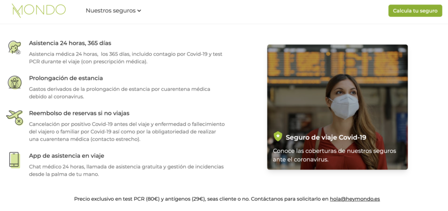 seguro de viajes mondo covid