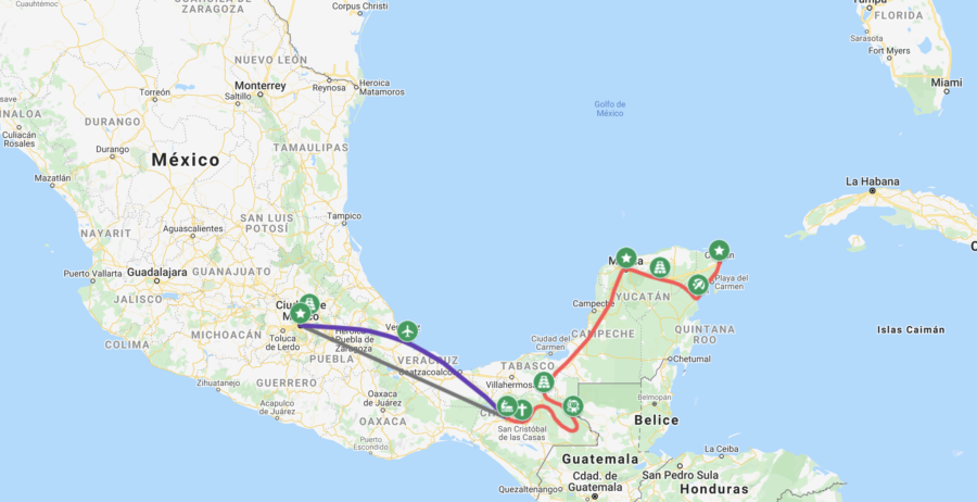 itinerario viaje a Mexico