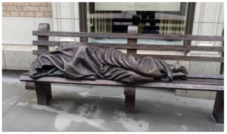 hostile architecture seatle banc homeless sculpture statue